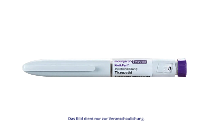 Vorderseite eines Mounjaro® 5mg/Dosis KwikPen® von Lilly