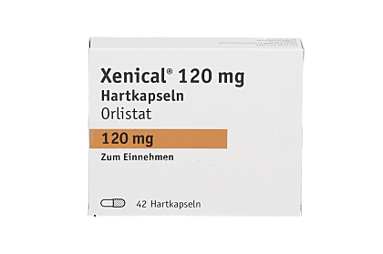 Vorderseite einer Packung Xenical® 120 mg mit 42 Hartkapseln von CHEPLAPHARM