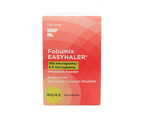 Fobumix Easyhaler 160/4.5 micrograms inhalation powder with budesonide and formoterol fumarate 120 doses