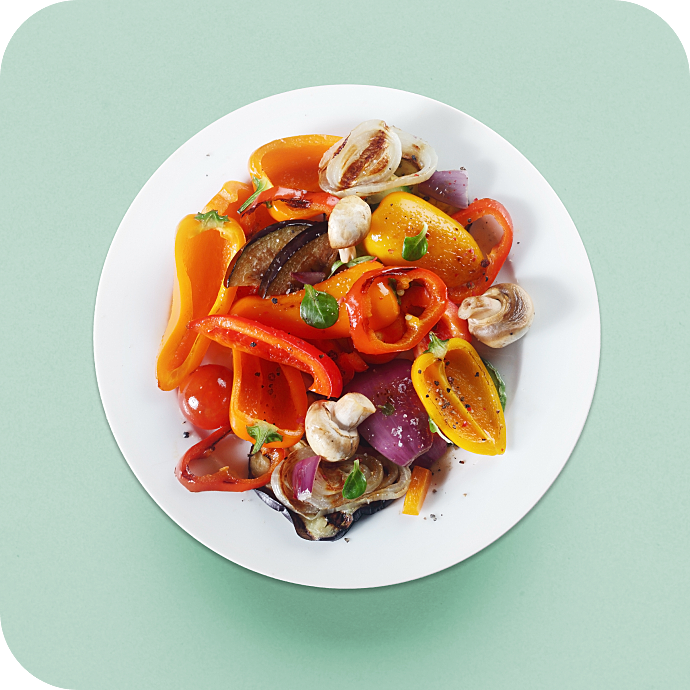 Image d'une assiette de légumes rôtis