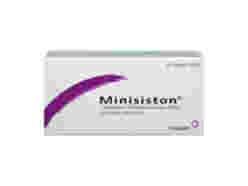 Vorderseite einer Packung Minisiston 30 mit 6x21 Tabletten von Jenapharm