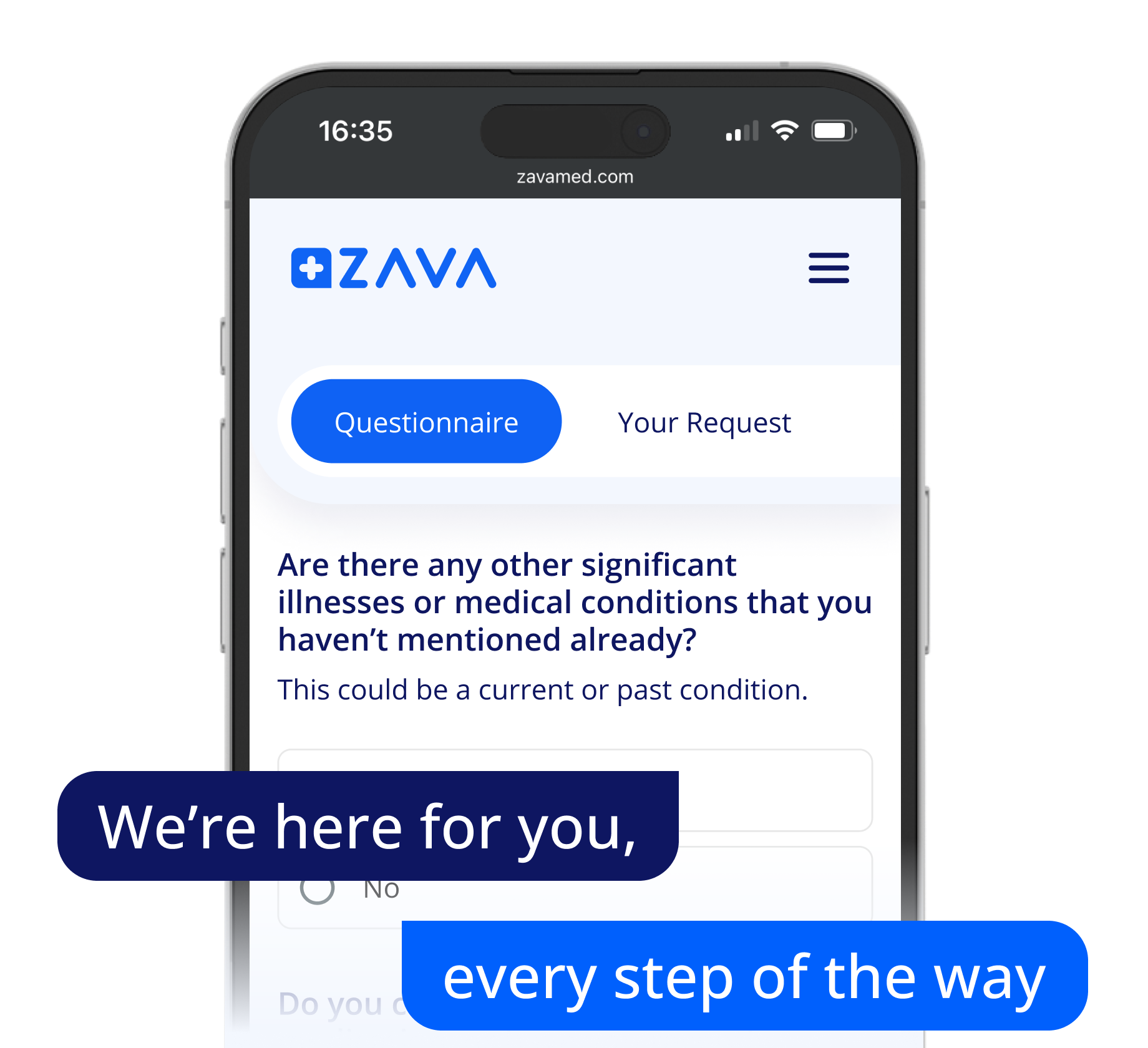 Picture of the online medical consultation with ZAVA