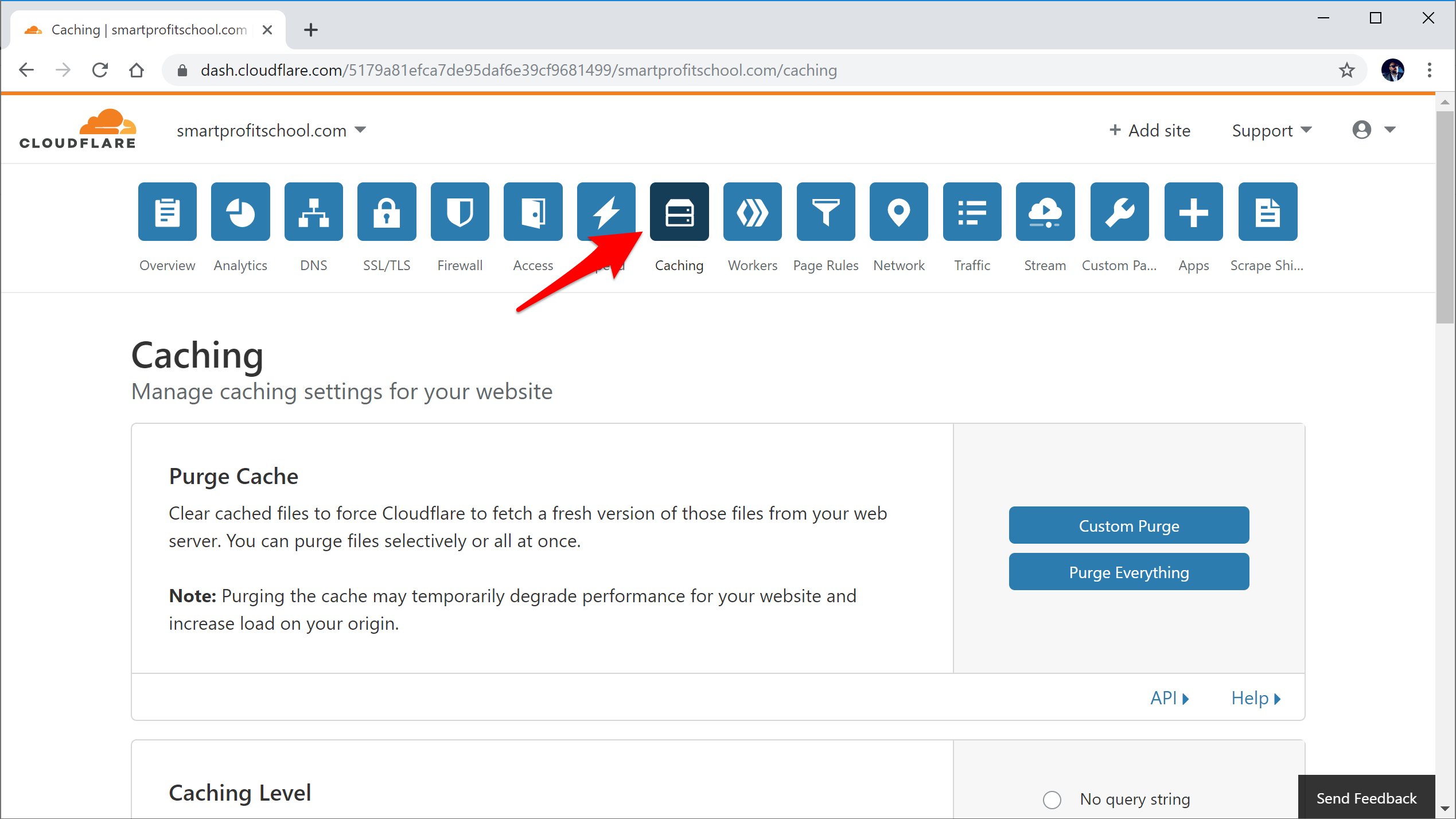 Cloudflare purge cache