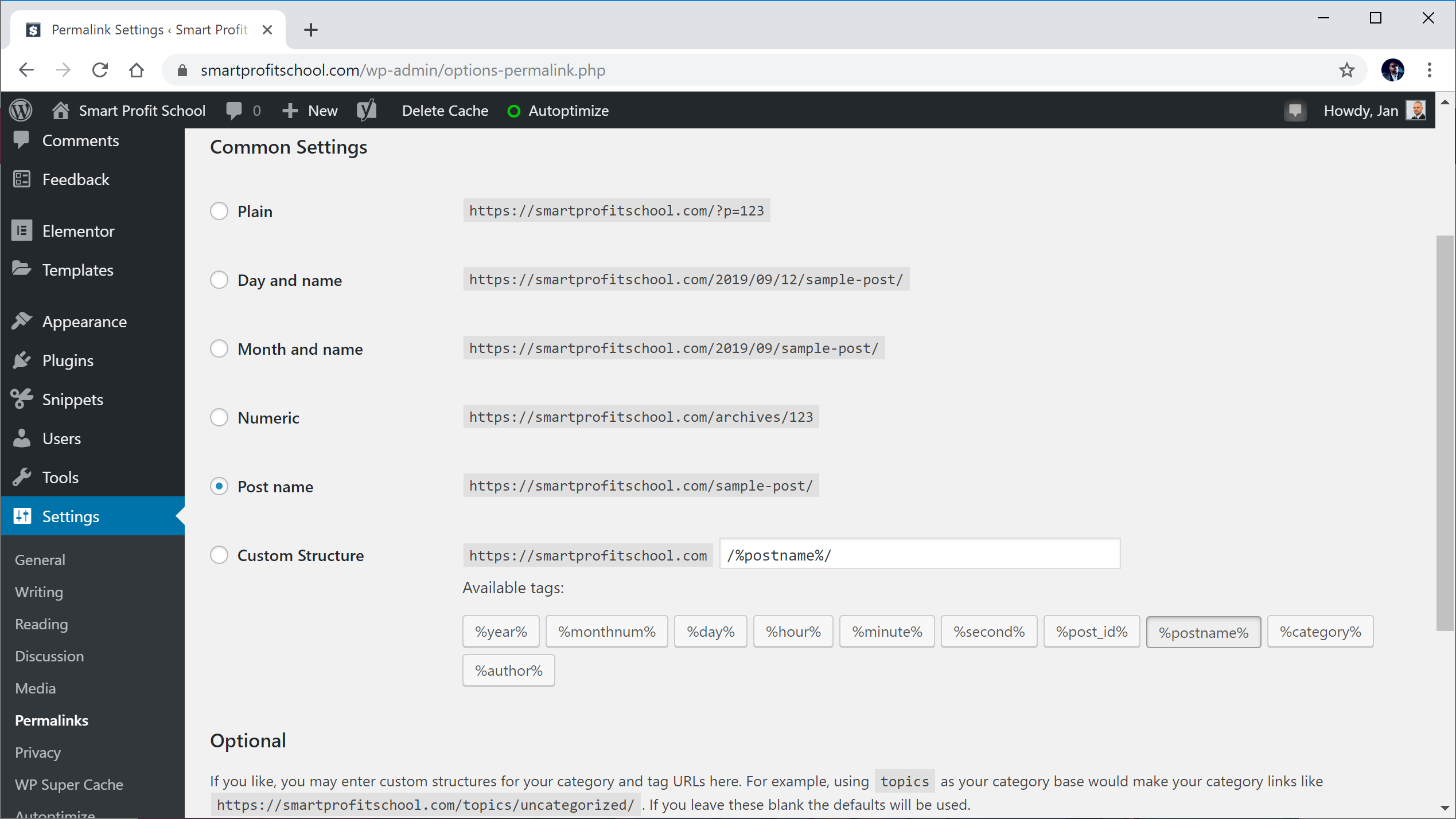 SEO-friendly permalinks