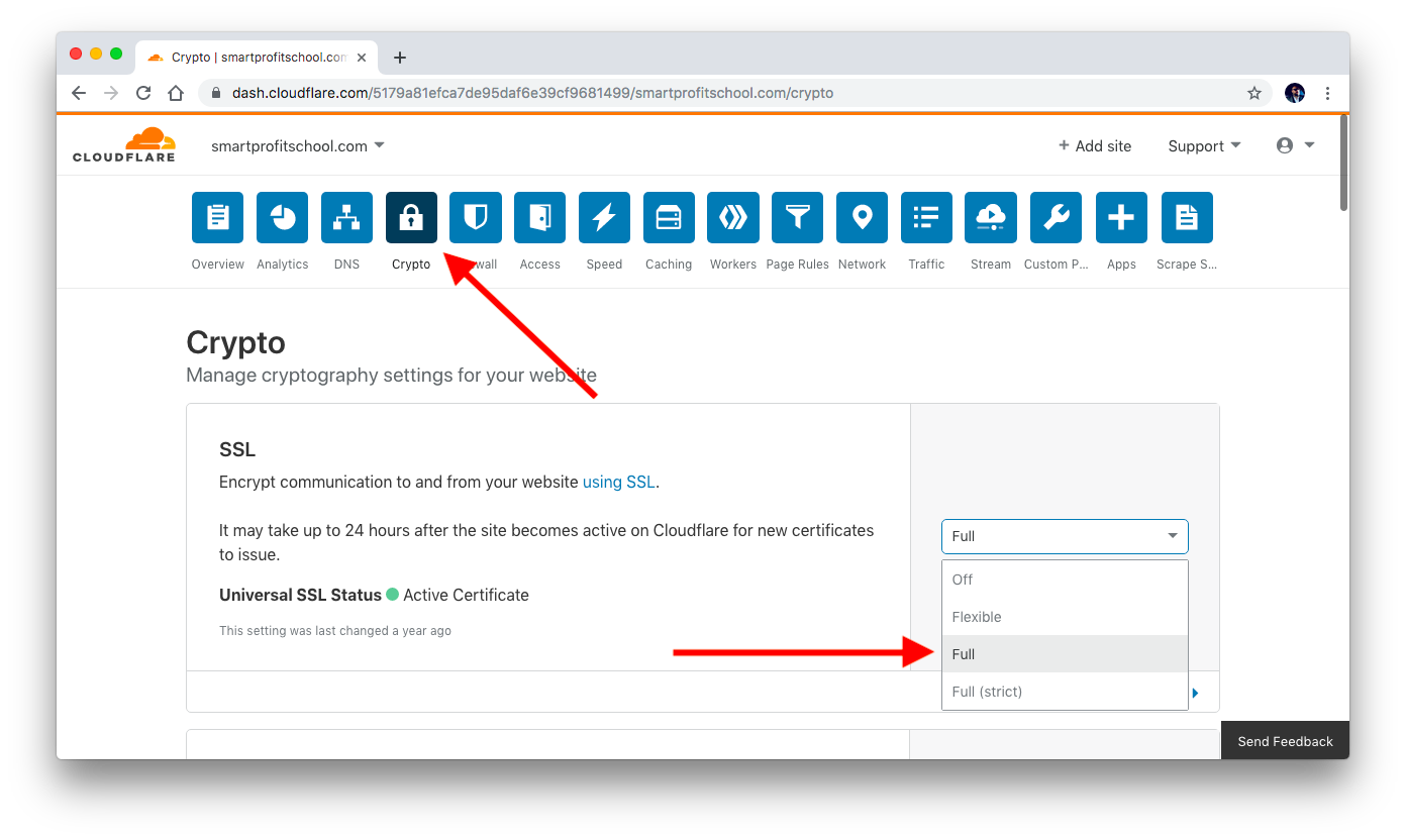 Choosing Full SSL with Cloudflare.com