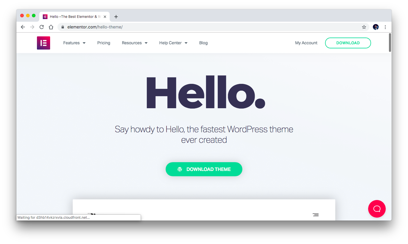 Hello theme by Elementor