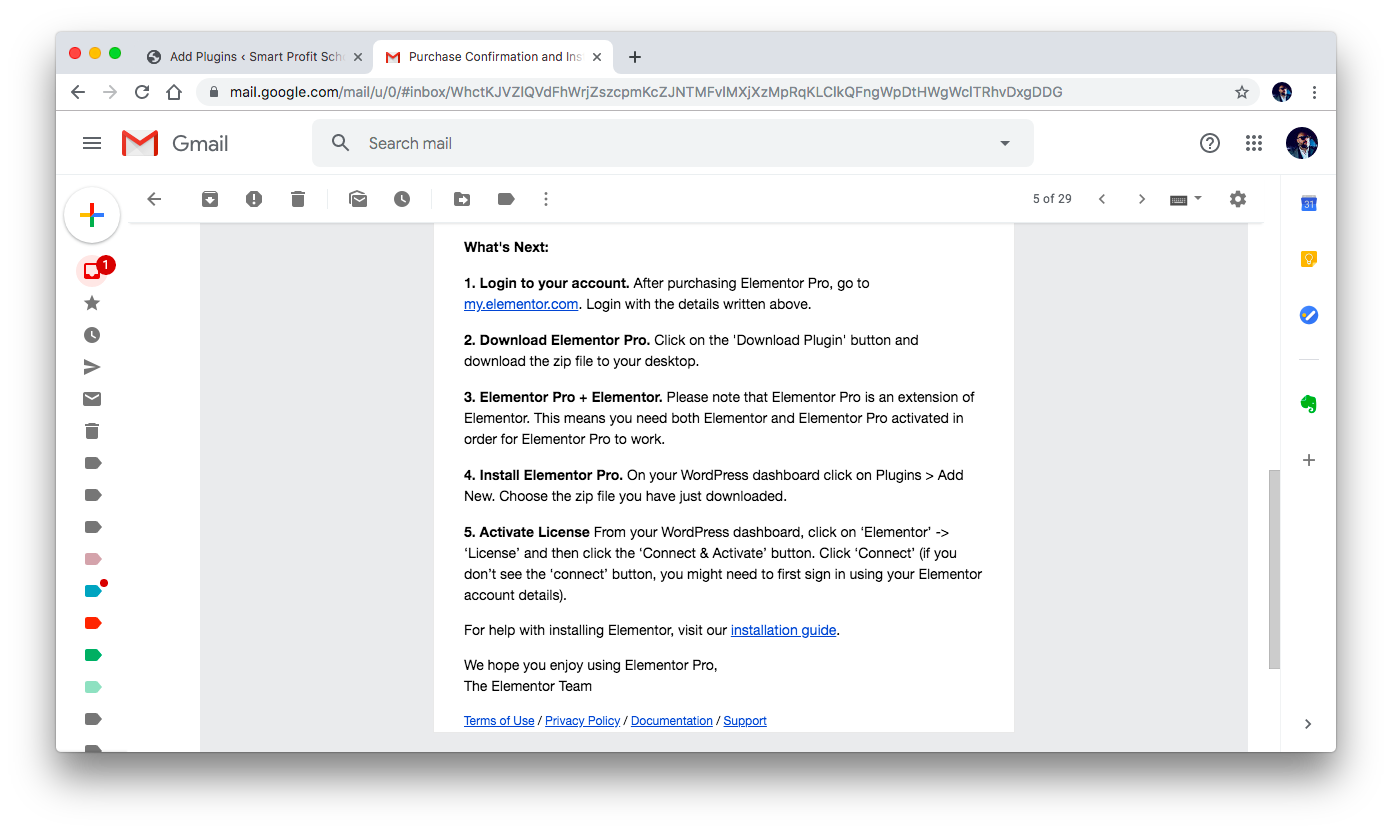 Elementor email