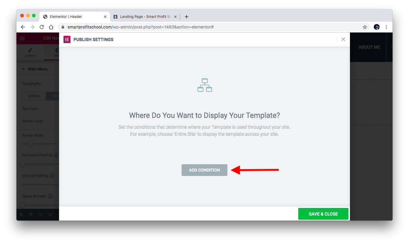 Header conditions