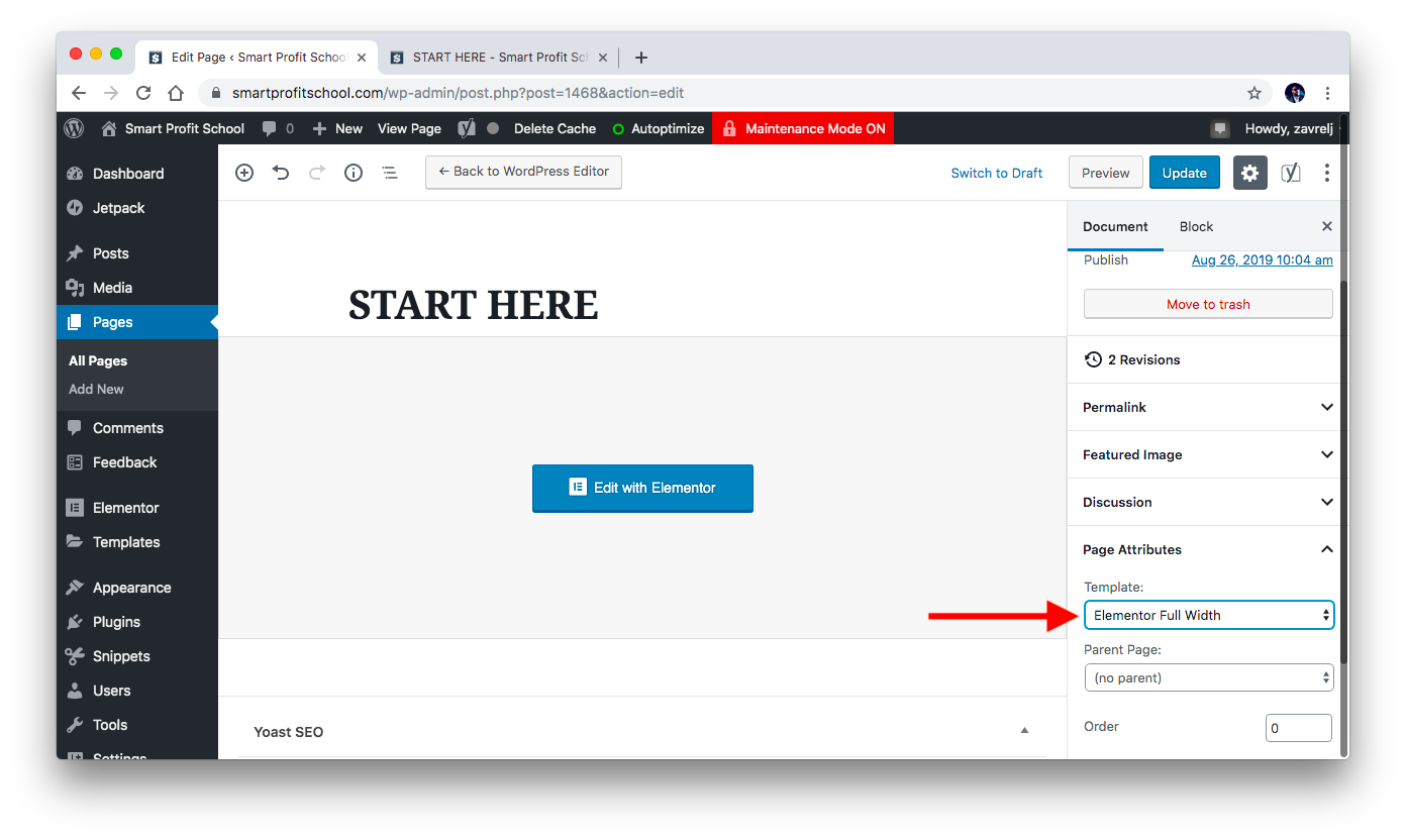 Start Here page attributes