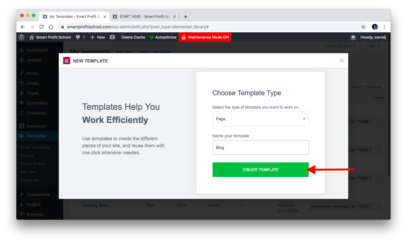 Creating blog template