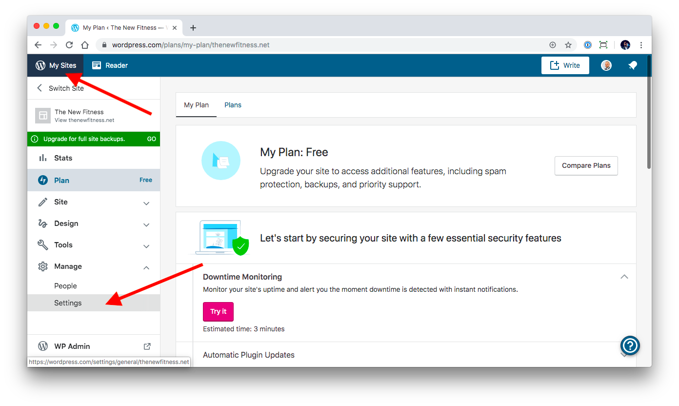 Site security settings part 1