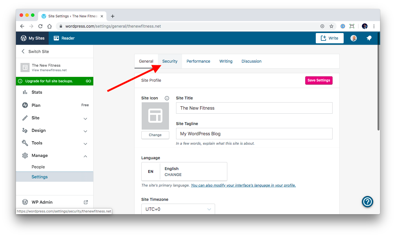 Site security settings part 2