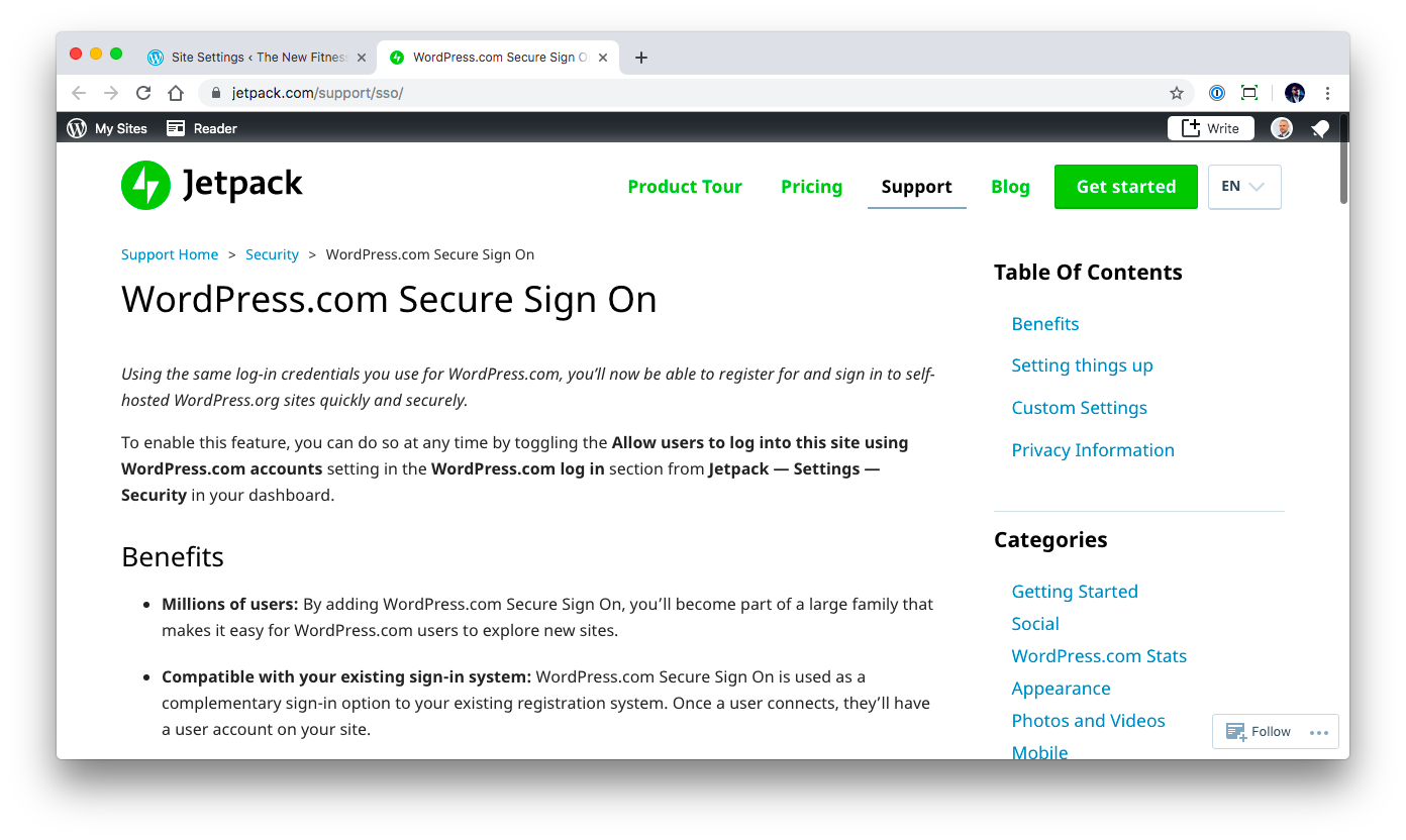 Secure Sign On information