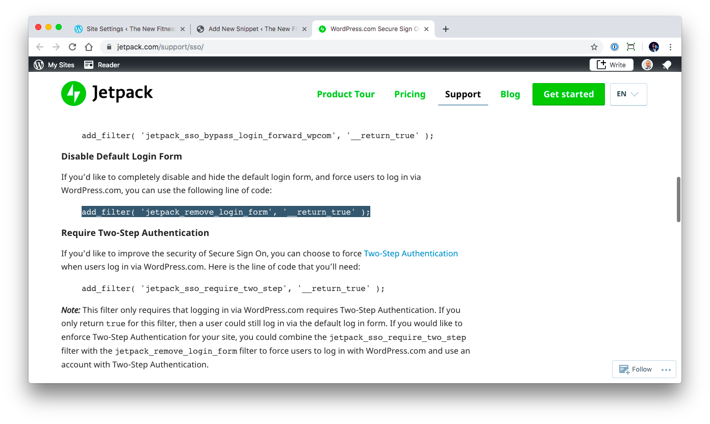 Adding Disable default login form