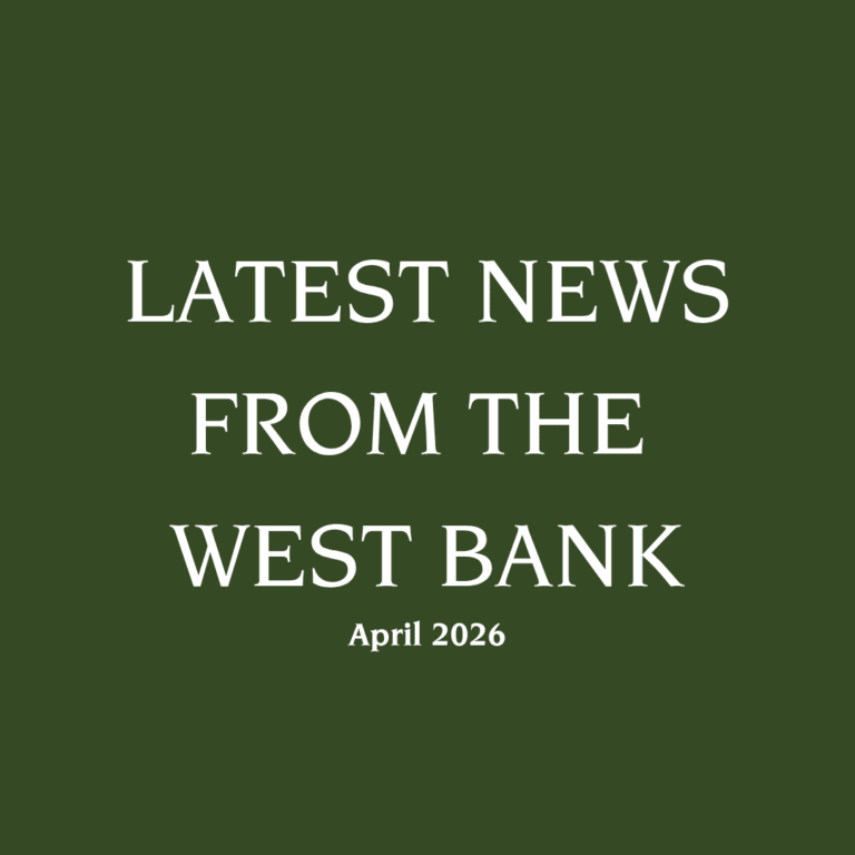 Latest news from the West Bank April 2026