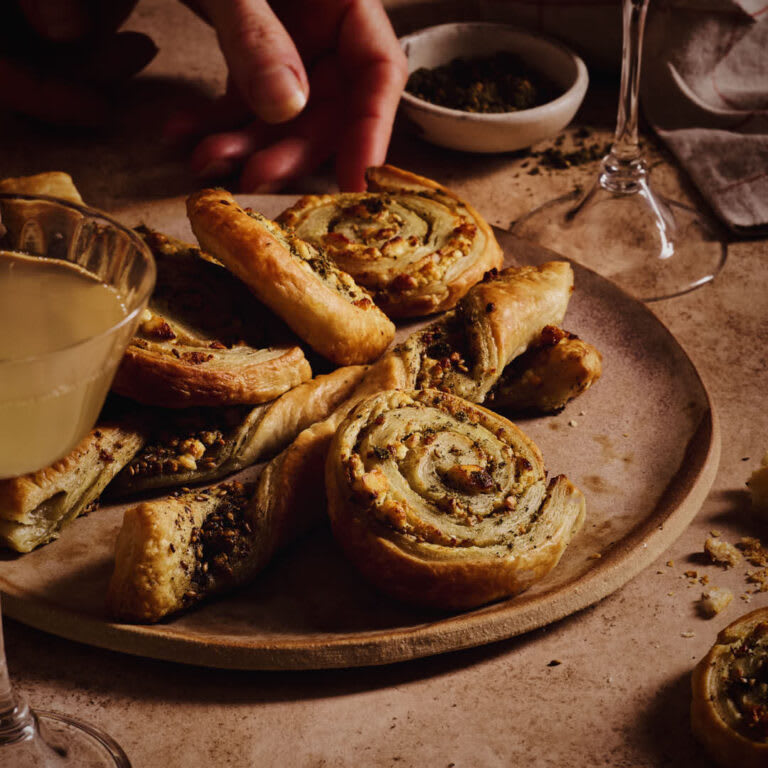 Zaatar and feta pinwheels