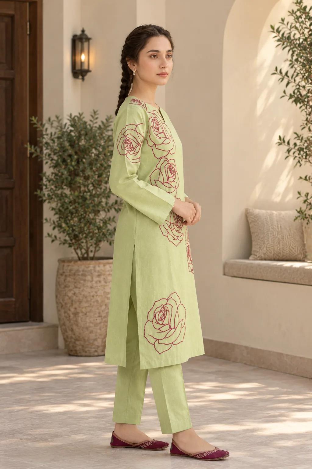 Pistachio (Hand Embroidered), 2pc lawn suit Hand Embroidered, alternate view