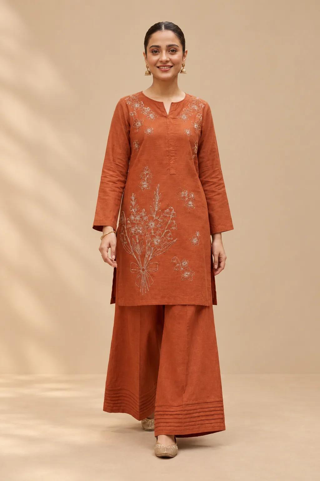 Rustic (Hand Embroidered), 2pc lawn suit Hand Embroidered, alternate view