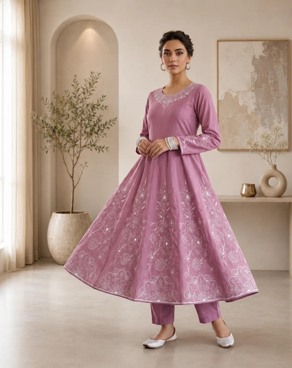 Nilofar(Bint-e-kishwer) (Hand Embroidered) — Hand Embroidered Anarkali — view 1
