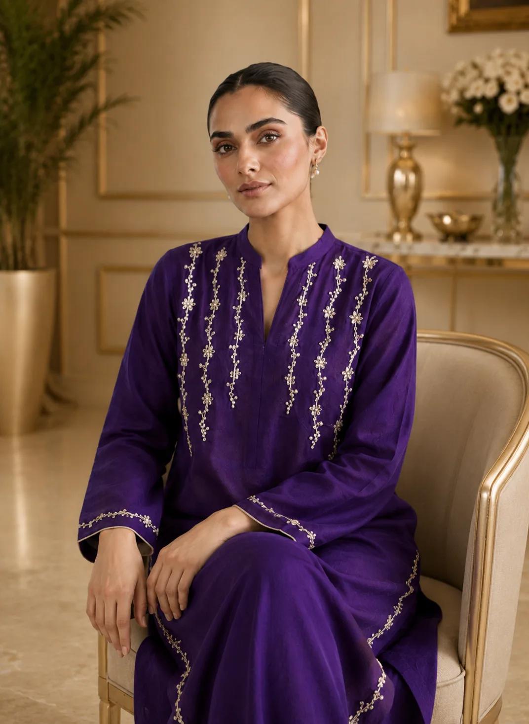 Jamun (Hand Embroidered) — 2pc lawn suit Hand Embroidered — view 1