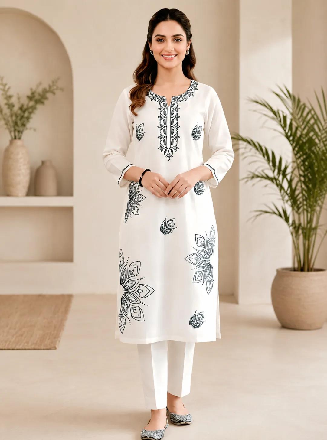 Chandni (Hand Embroidered) — 2pc lawn suit Hand Embroidered — view 1