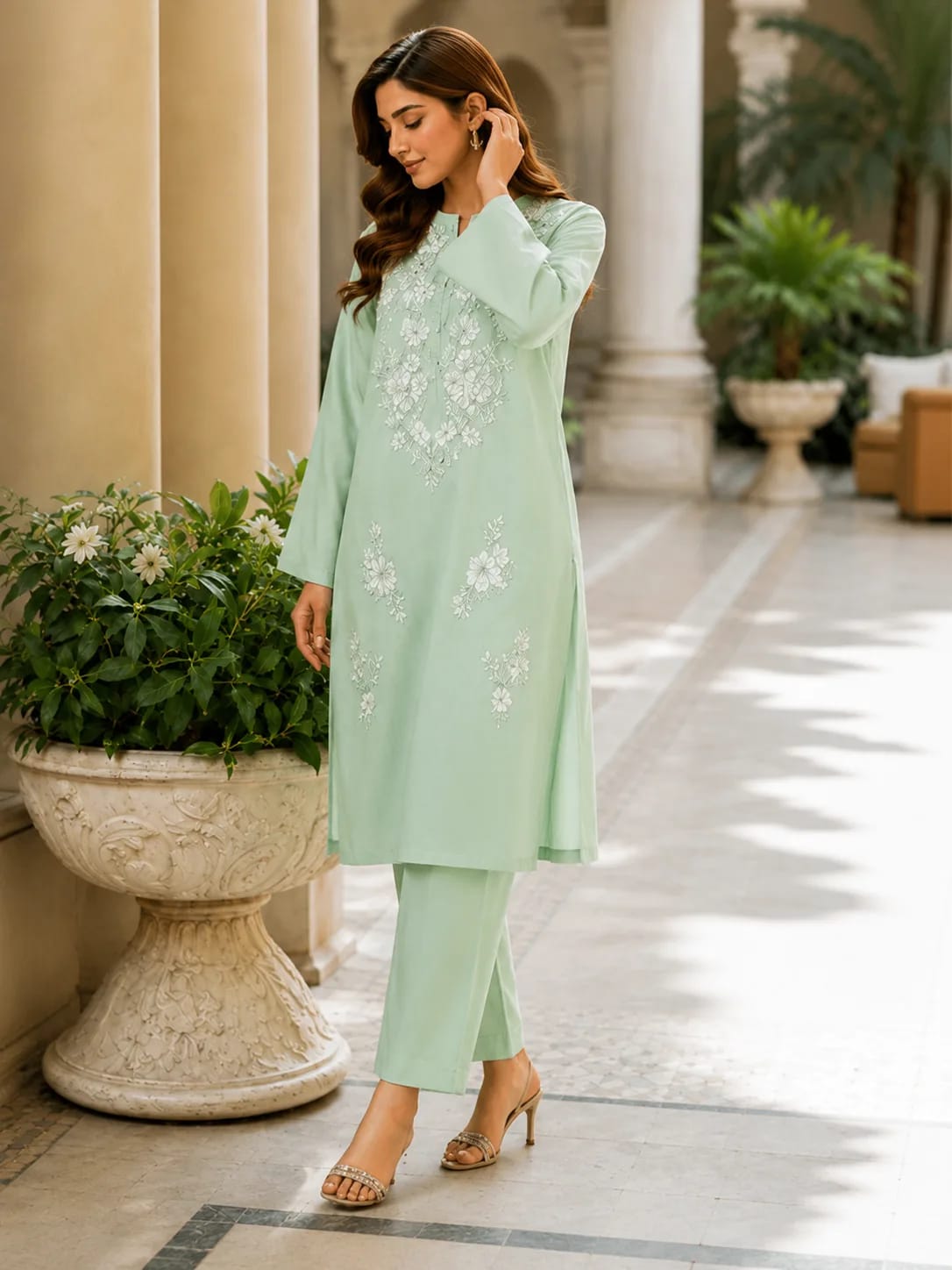 Mehreen (Hand Embroidered), 2pc lawn suit Hand Embroidered, view 3