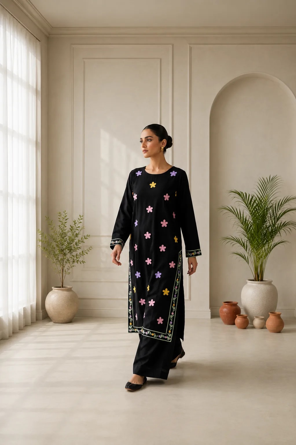 Midnight (Hand Embroidered), 2pc lawn suit Hand Embroidered, alternate view