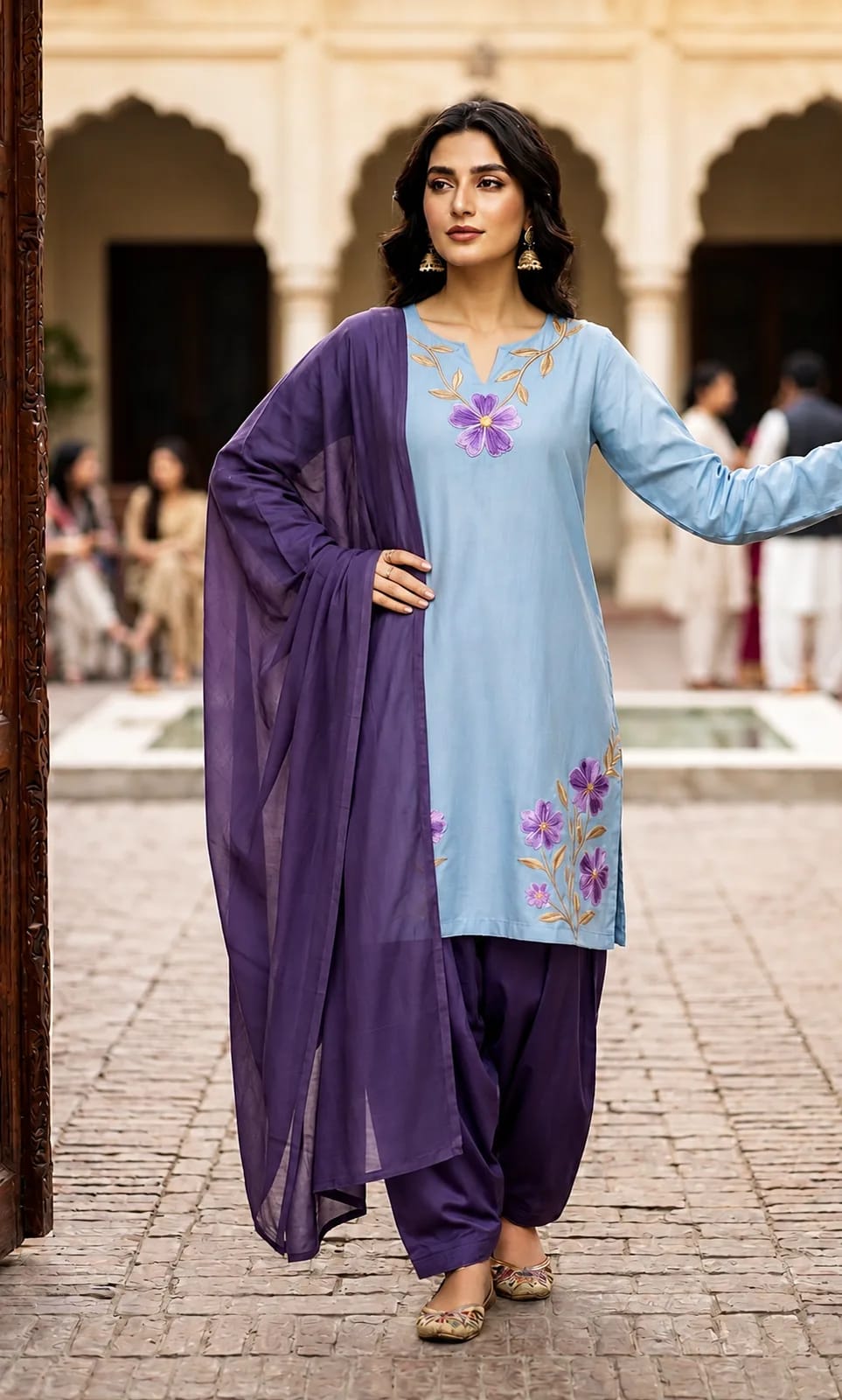 Pari, 3 pc suit with lawn duppata, alternate view