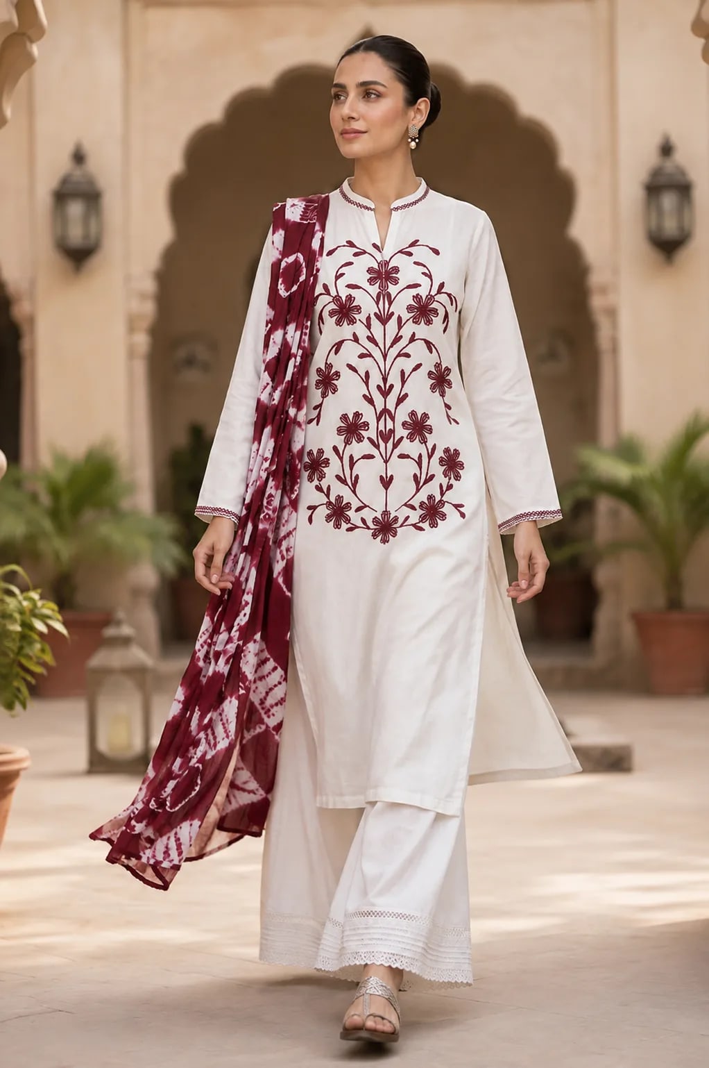 Nisa, 3 pc suit with lawn duppata, alternate view