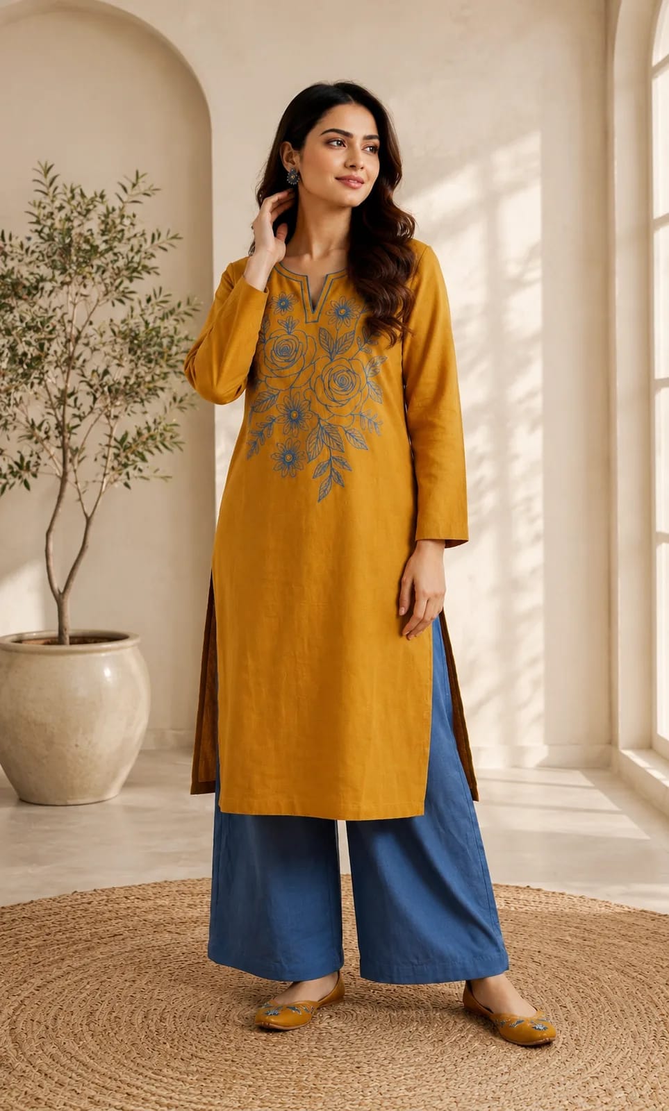 Saffron (Hand Embroidered), 2pc lawn suit Hand Embroidered, alternate view