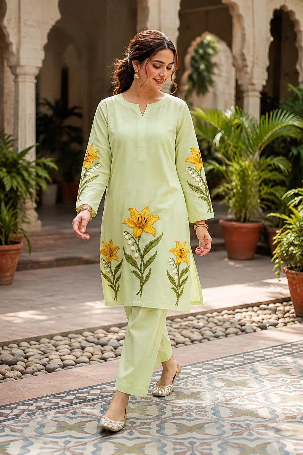 Aura (Hand Embroidered), 2pc lawn suit Hand Embroidered
