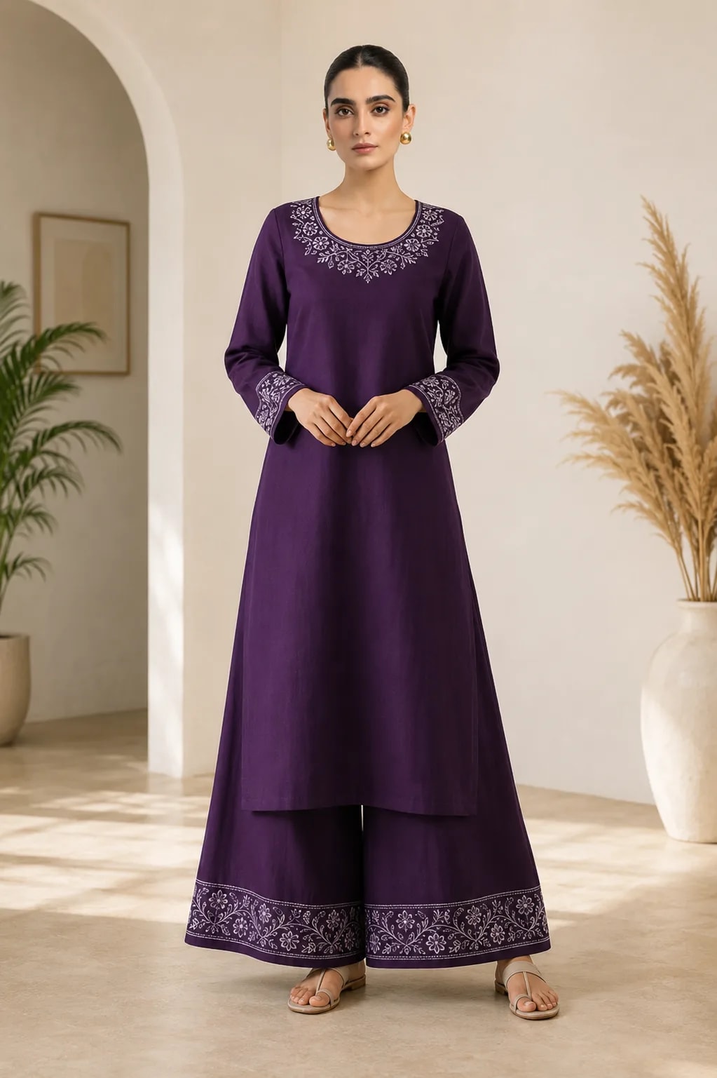Nafasat (Hand Embroidered), 2pc lawn suit Hand Embroidered