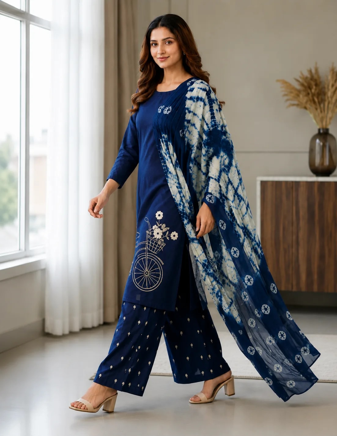 Safar-II, 3 pc suit with lawn duppata, alternate view