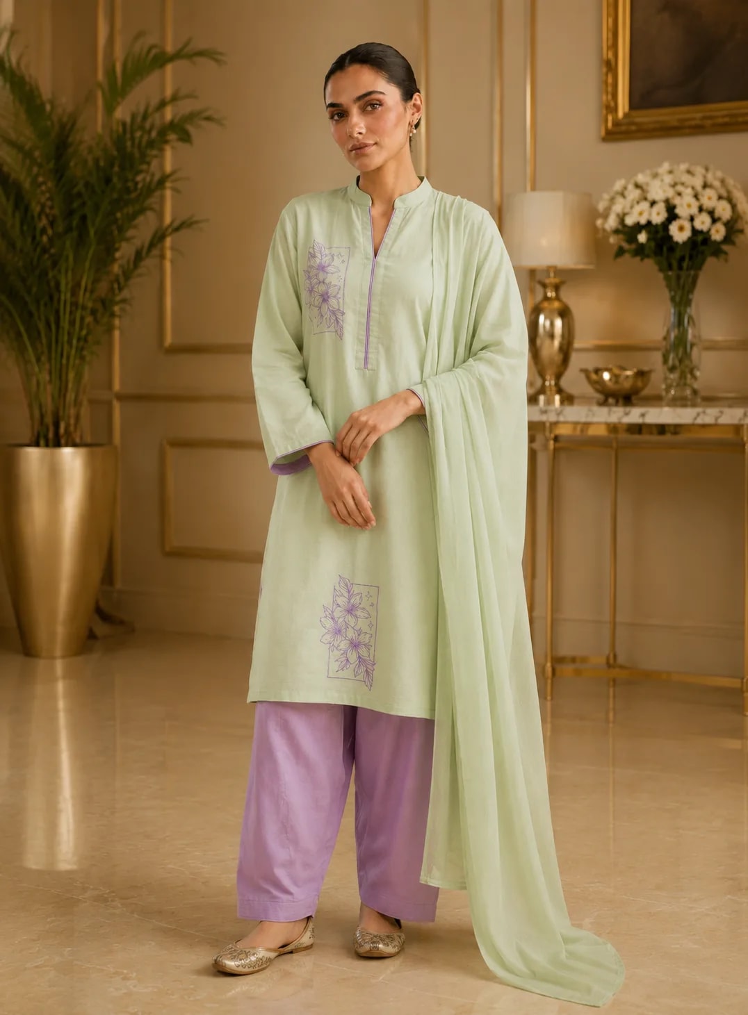 Subhi, 3 pc suit with lawn duppata