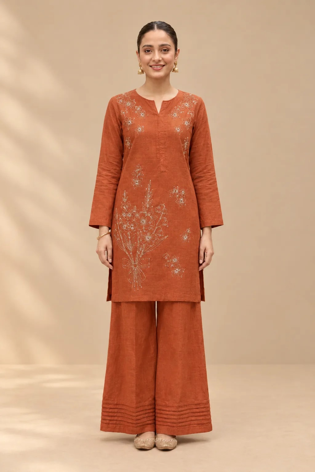 Rustic (Hand Embroidered), 2pc lawn suit Hand Embroidered