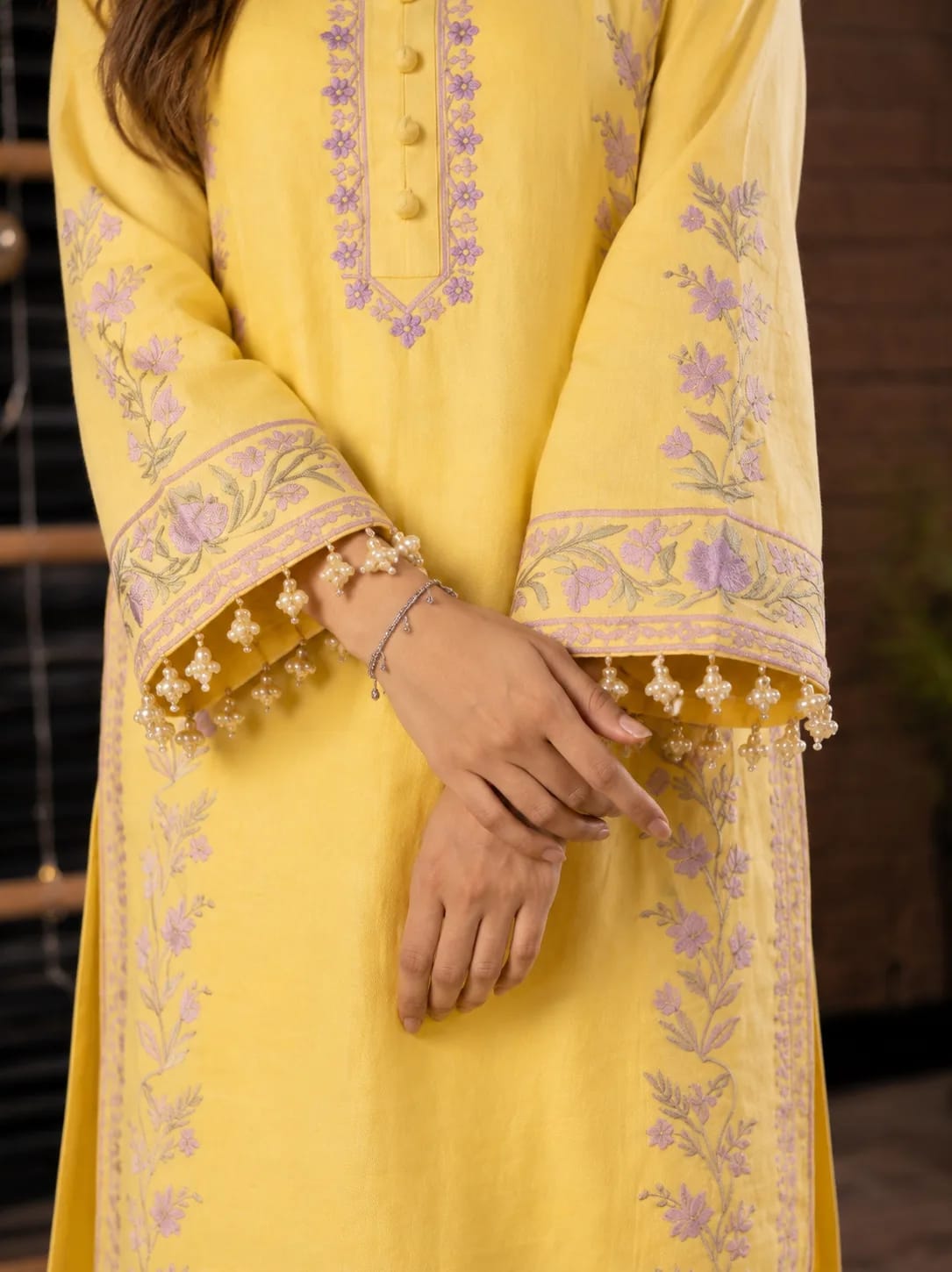 Zard (Hand Embroidered), 2pc lawn suit Hand Embroidered, view 3