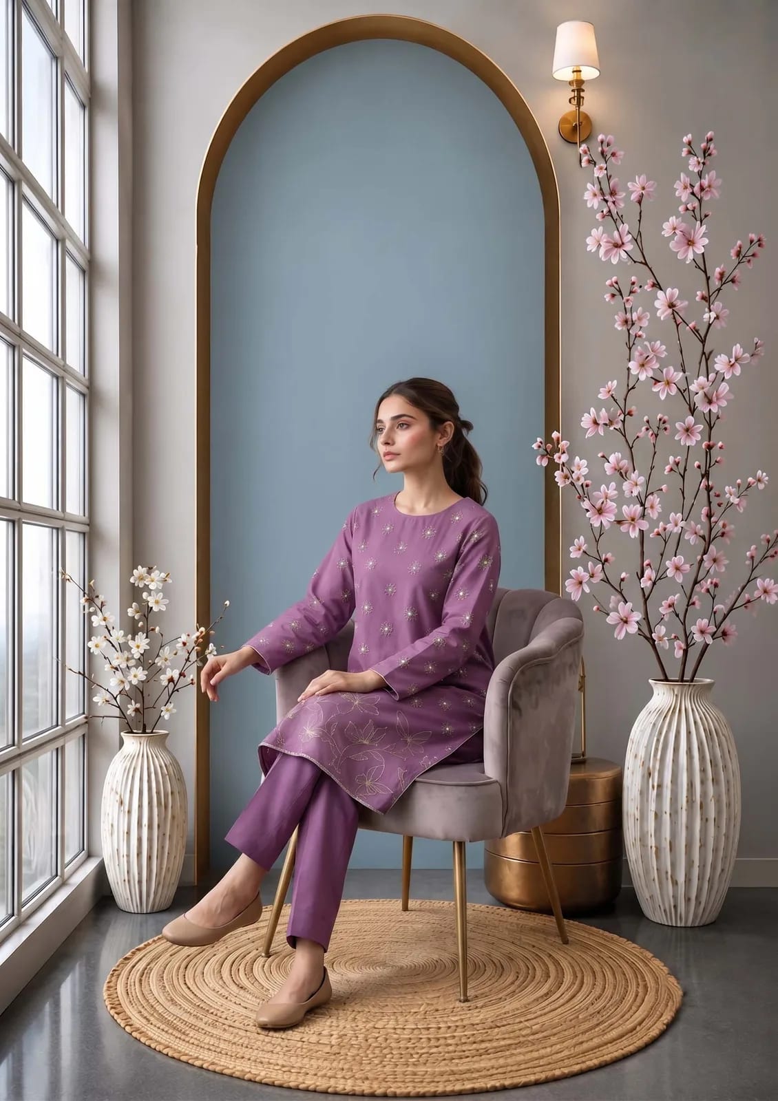 Laila (Hand Embroidered), 2pc lawn suit Hand Embroidered, view 3