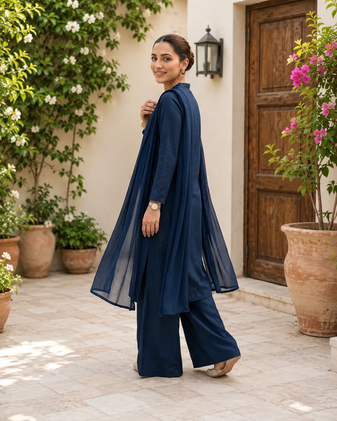 Safar (Hand Embroidered), 3 pc suit with lawn duppata, view 4