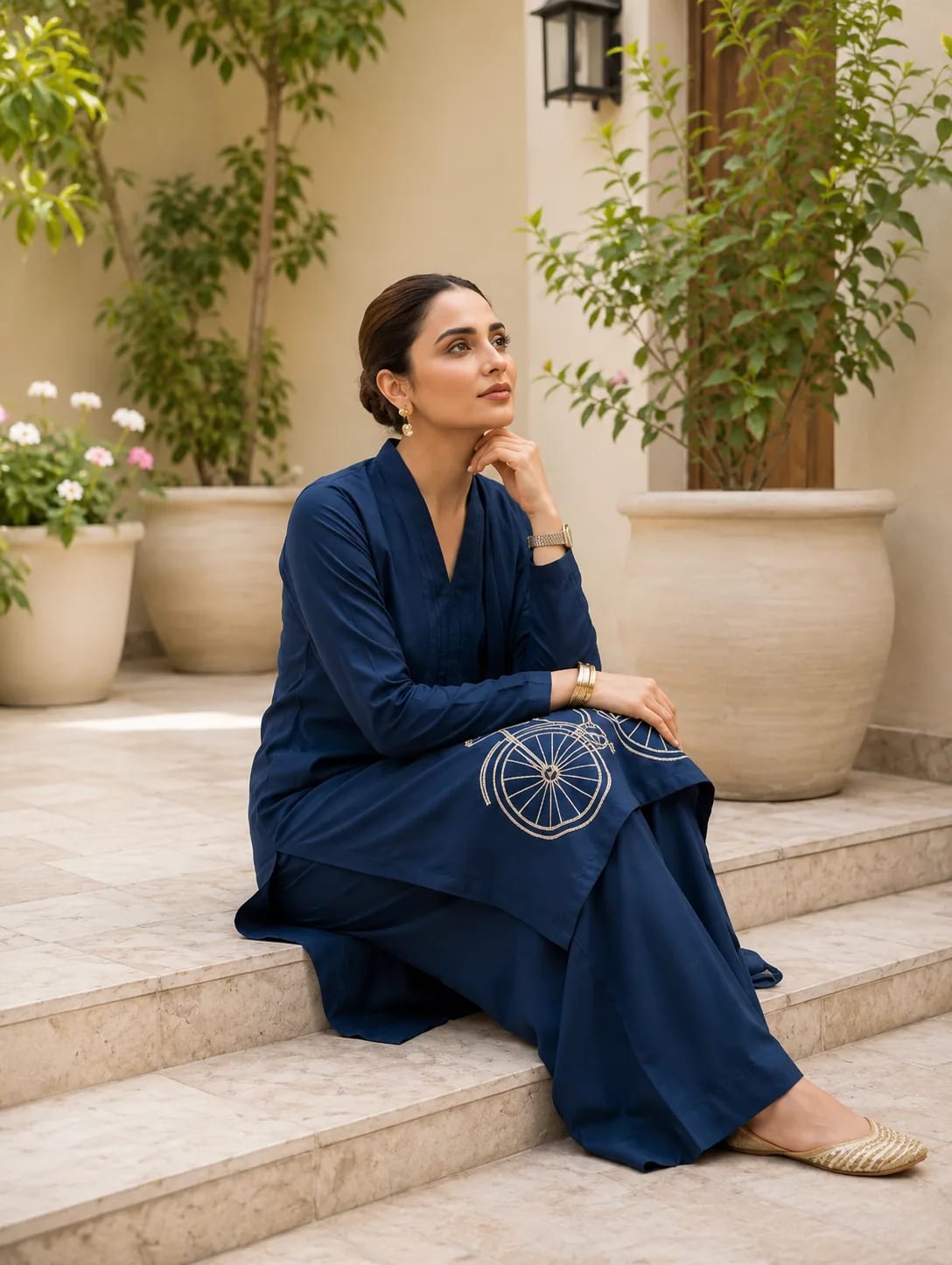 Safar (Hand Embroidered), 3 pc suit with lawn duppata, view 5
