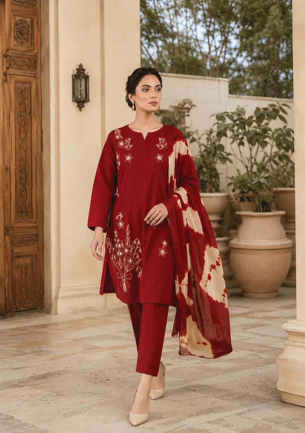 Rubaab (Hand Embroidered), 3 pc suit with lawn duppata, view 3