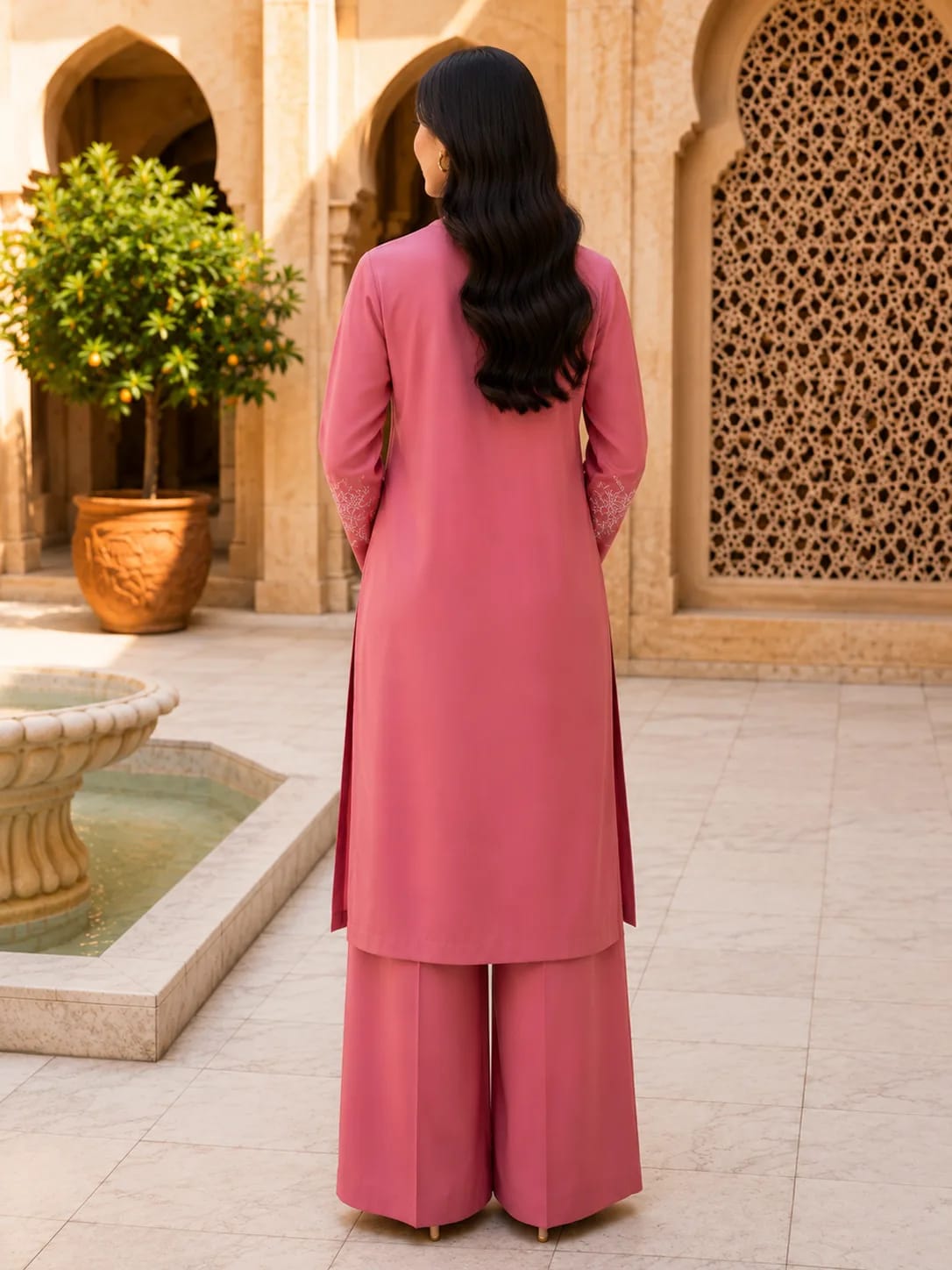 Gulab (Hand Embroidered), 2pc lawn suit Hand Embroidered, view 3