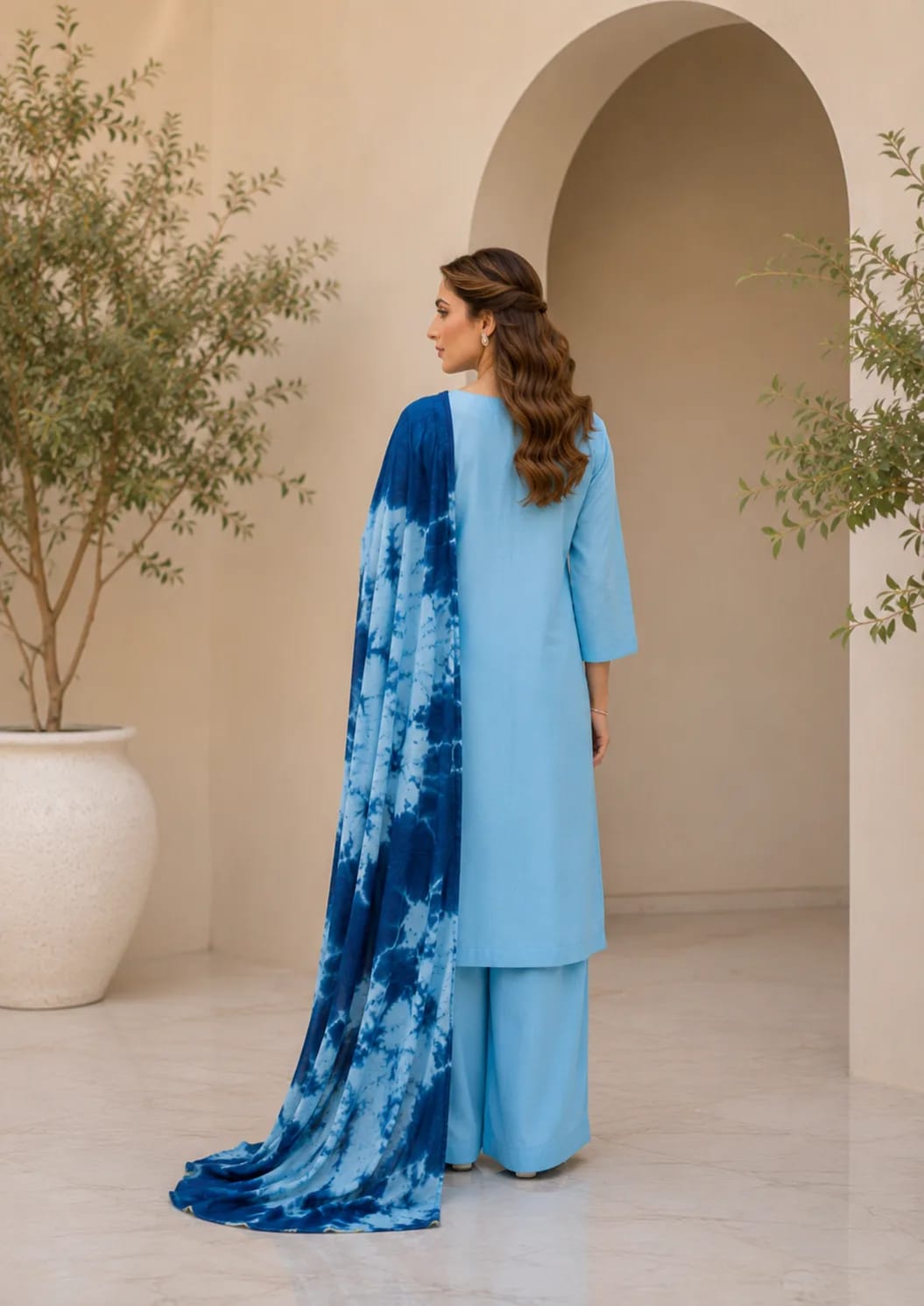 Aasmaan (Hand Embroidered), 3 pc suit with lawn duppata, view 5