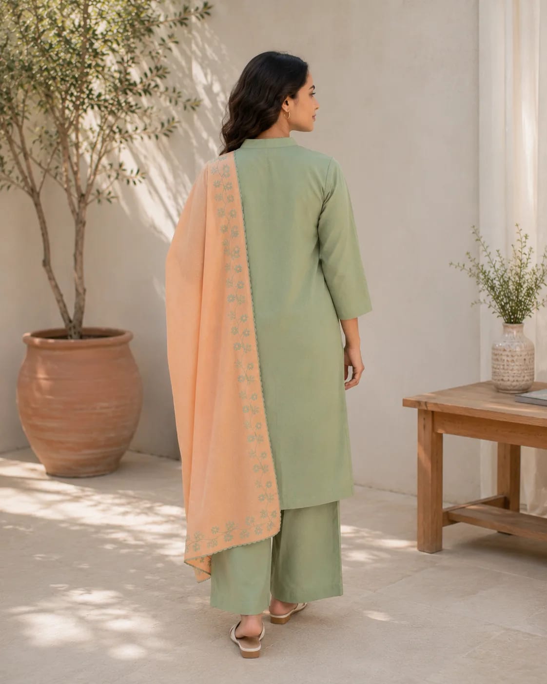 Zehri (Hand Embroidered), 3 pc suit with embroidered duppata, view 2