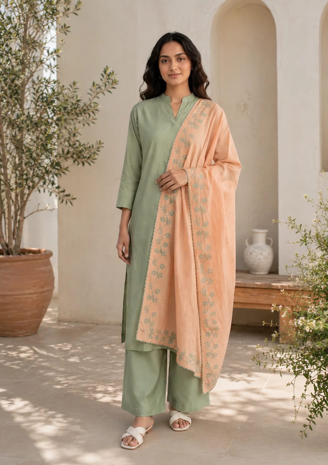 Zehri (Hand Embroidered), 3 pc suit with embroidered duppata, view 5