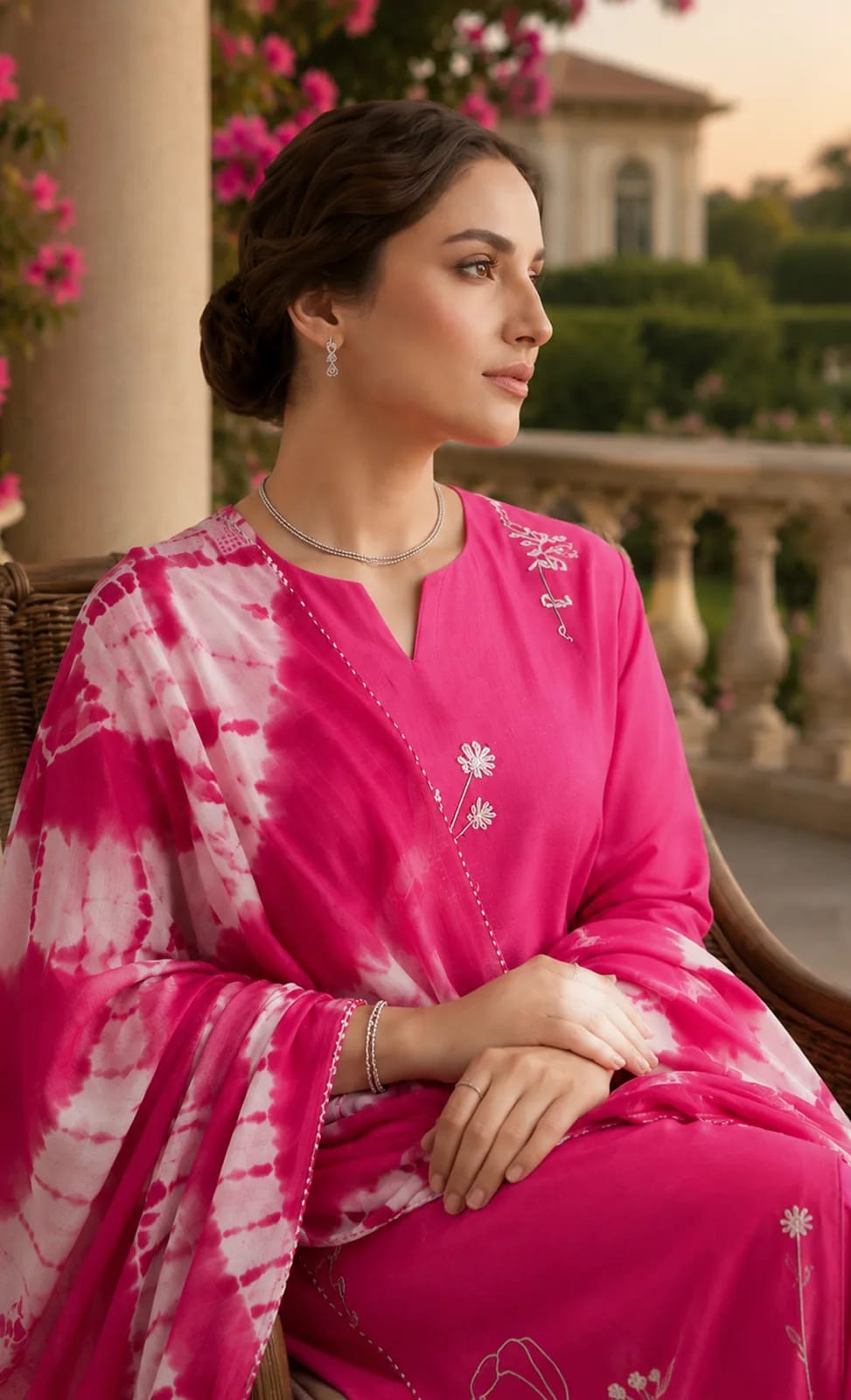 Bahaar (Hand Embroidered), 3 pc suit with lawn duppata, view 1