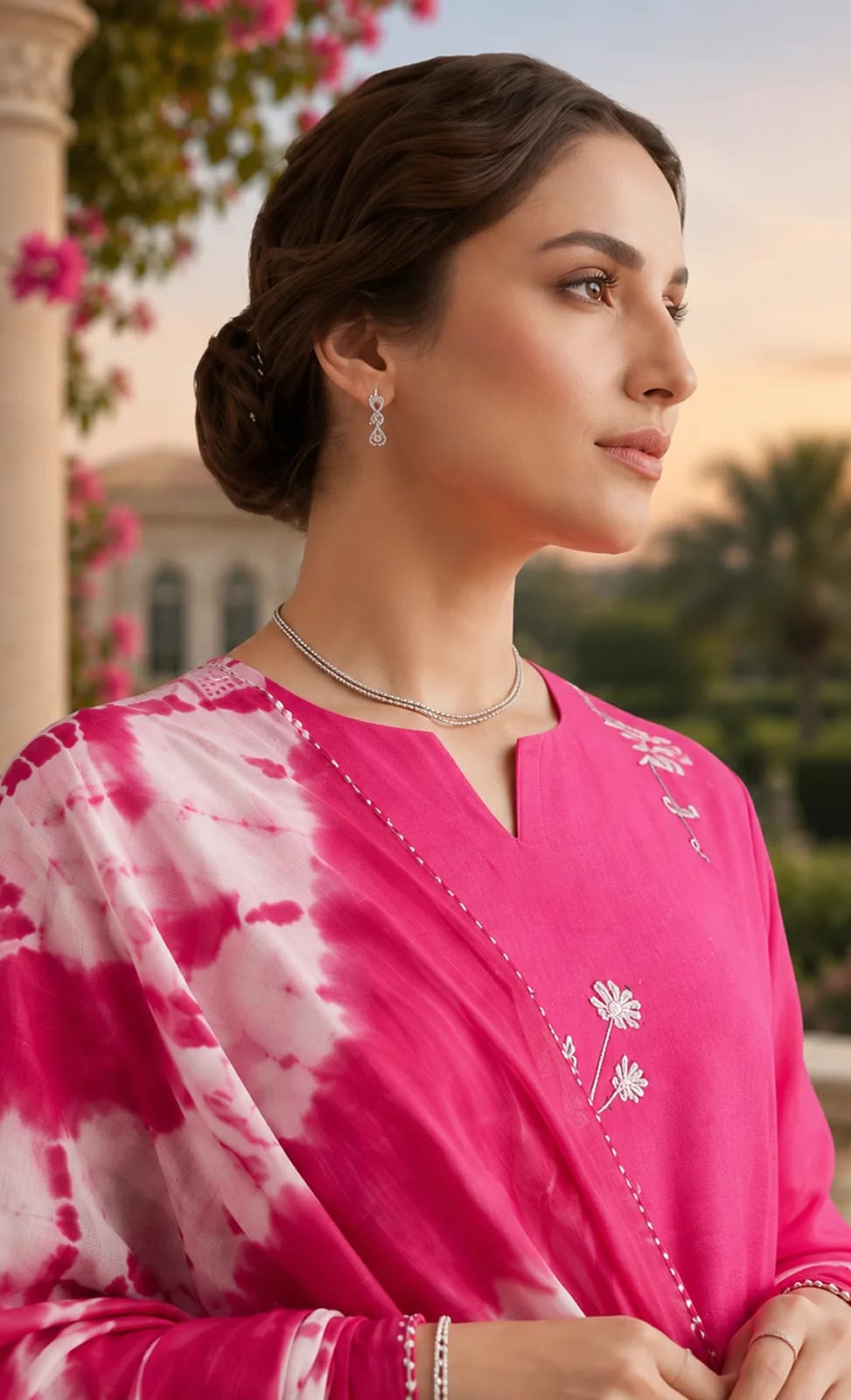 Bahaar (Hand Embroidered), 3 pc suit with lawn duppata, view 2
