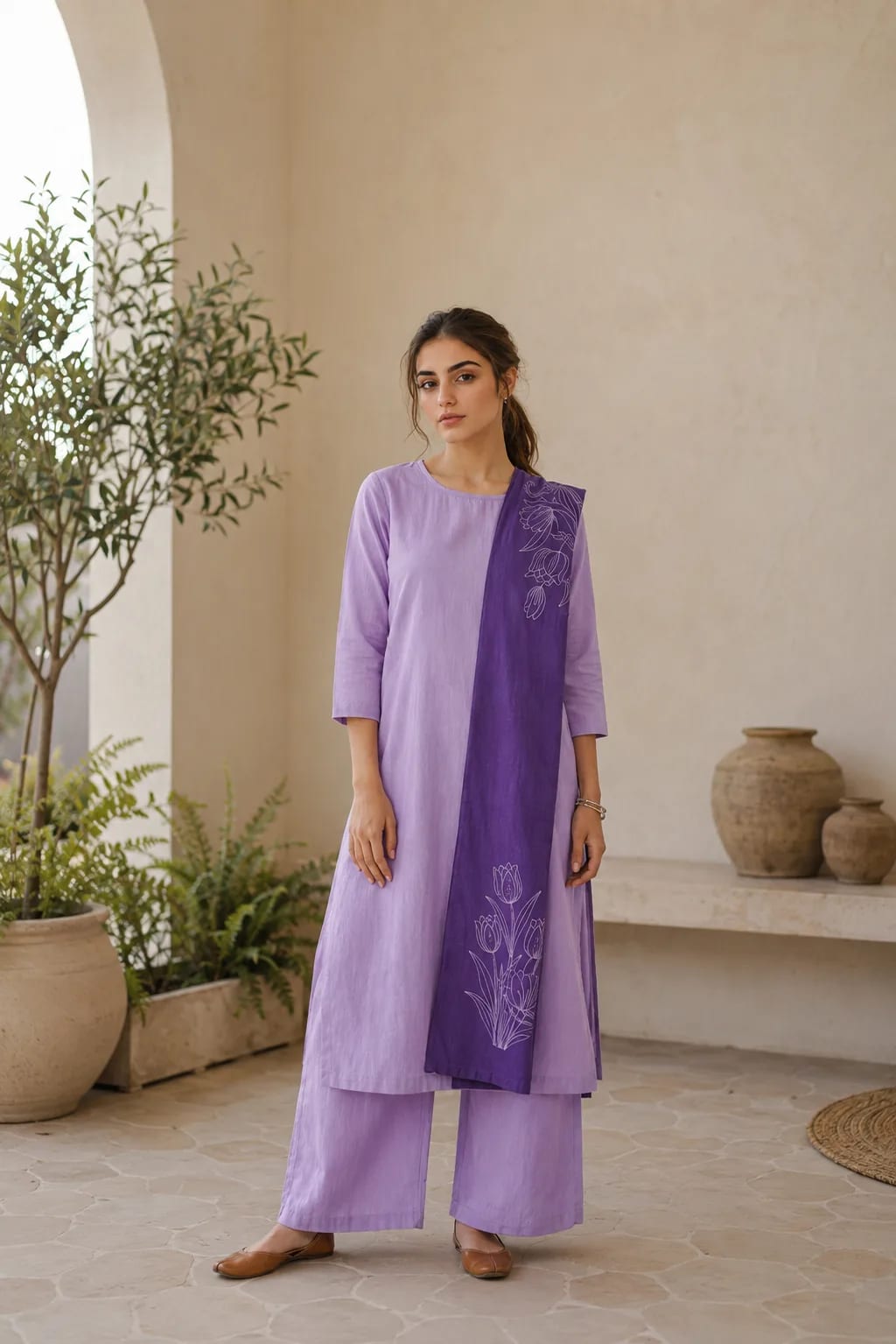 Yasmin (Hand Embroidered), 3 pc suit with embroidered duppata, view 3