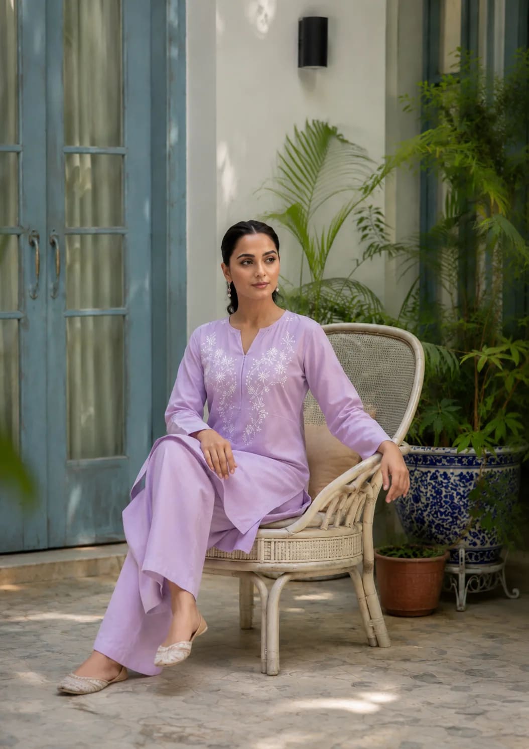 Neelum (Hand Embroidered), 2pc lawn suit Hand Embroidered, view 2