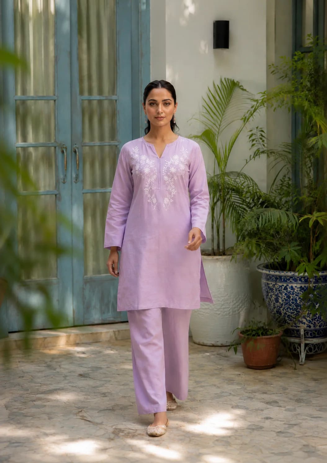 Neelum (Hand Embroidered), 2pc lawn suit Hand Embroidered, view 3