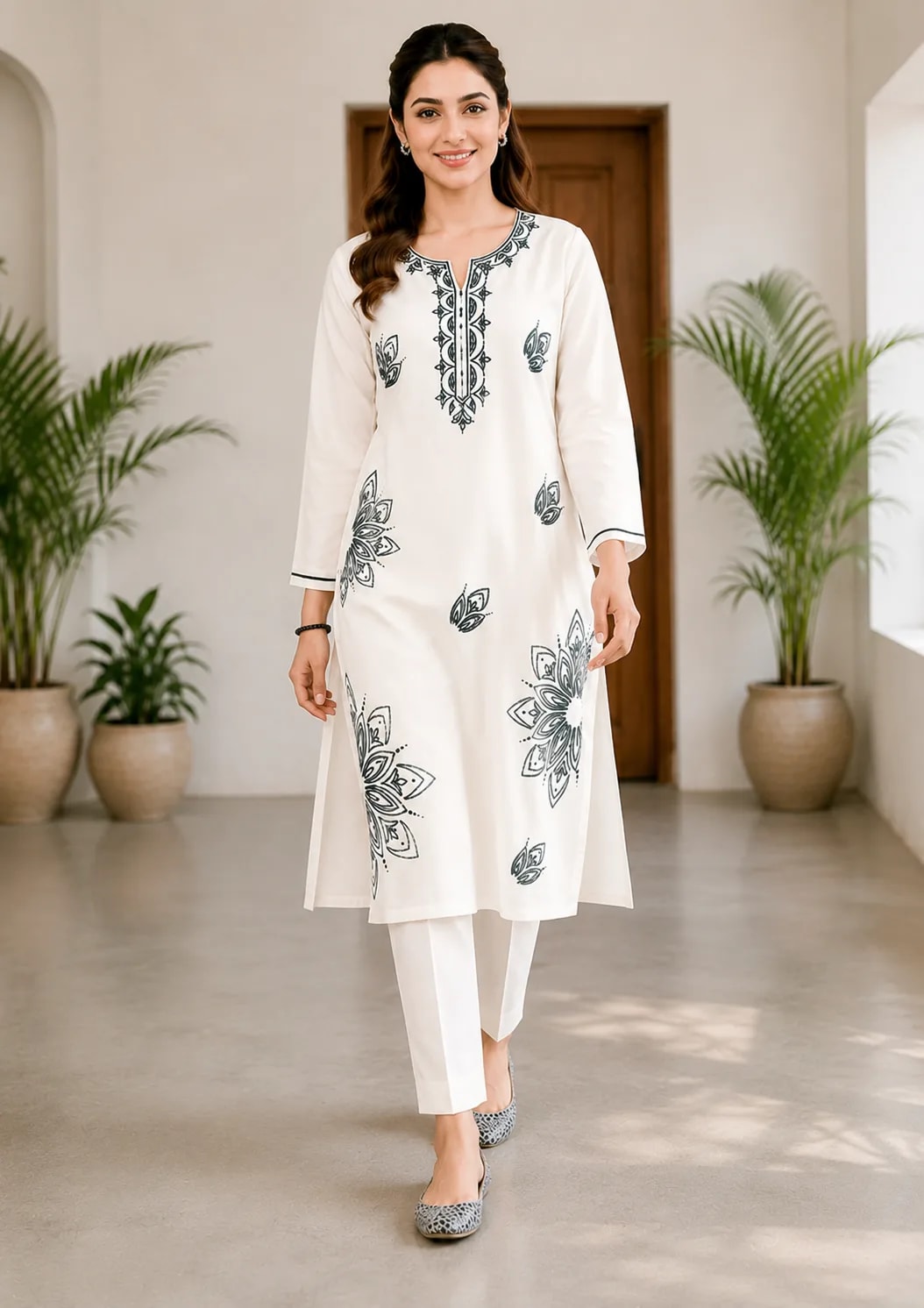 Chandni (Hand Embroidered), 2pc lawn suit Hand Embroidered, view 4